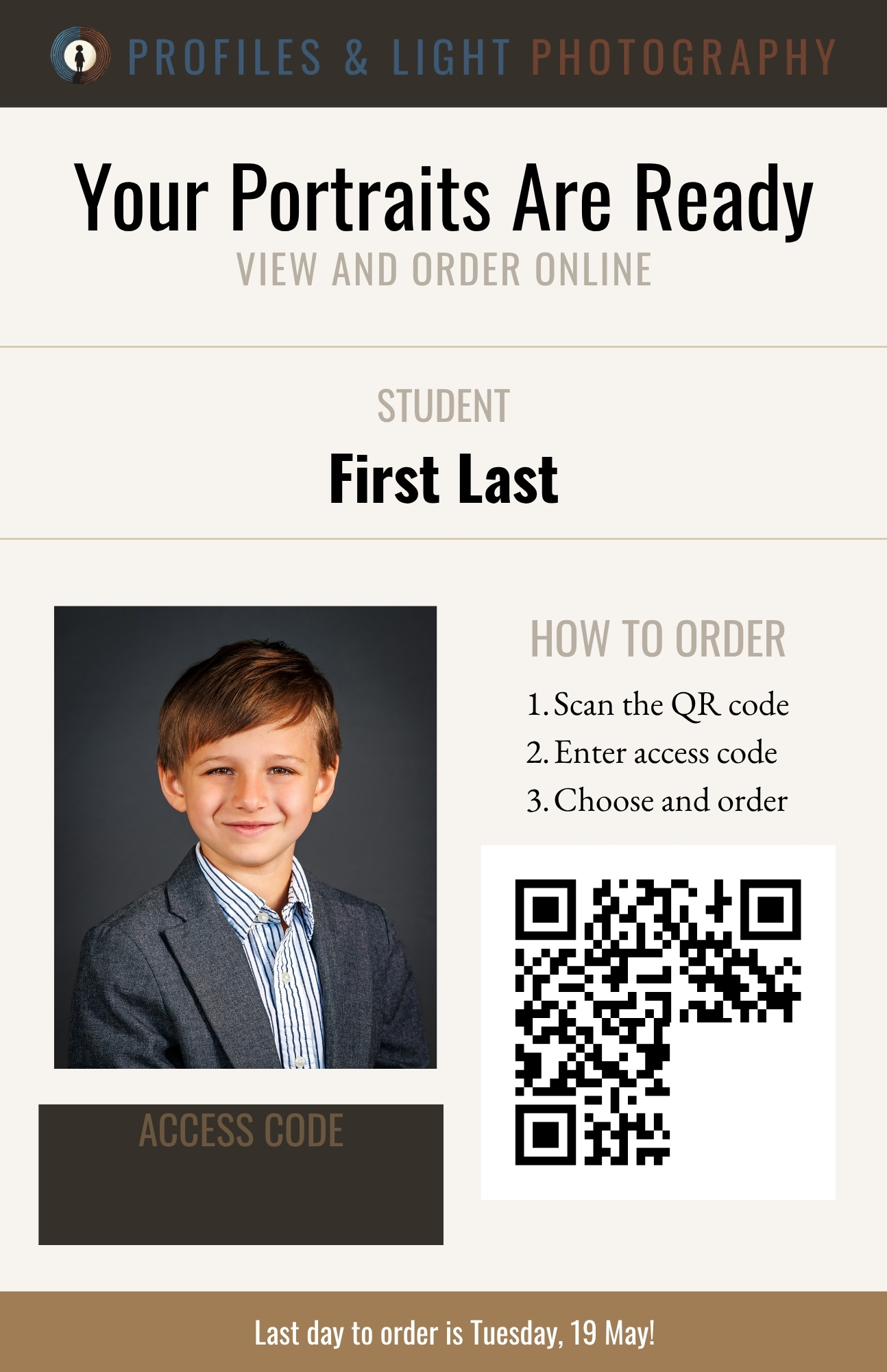 Sample secure album access card