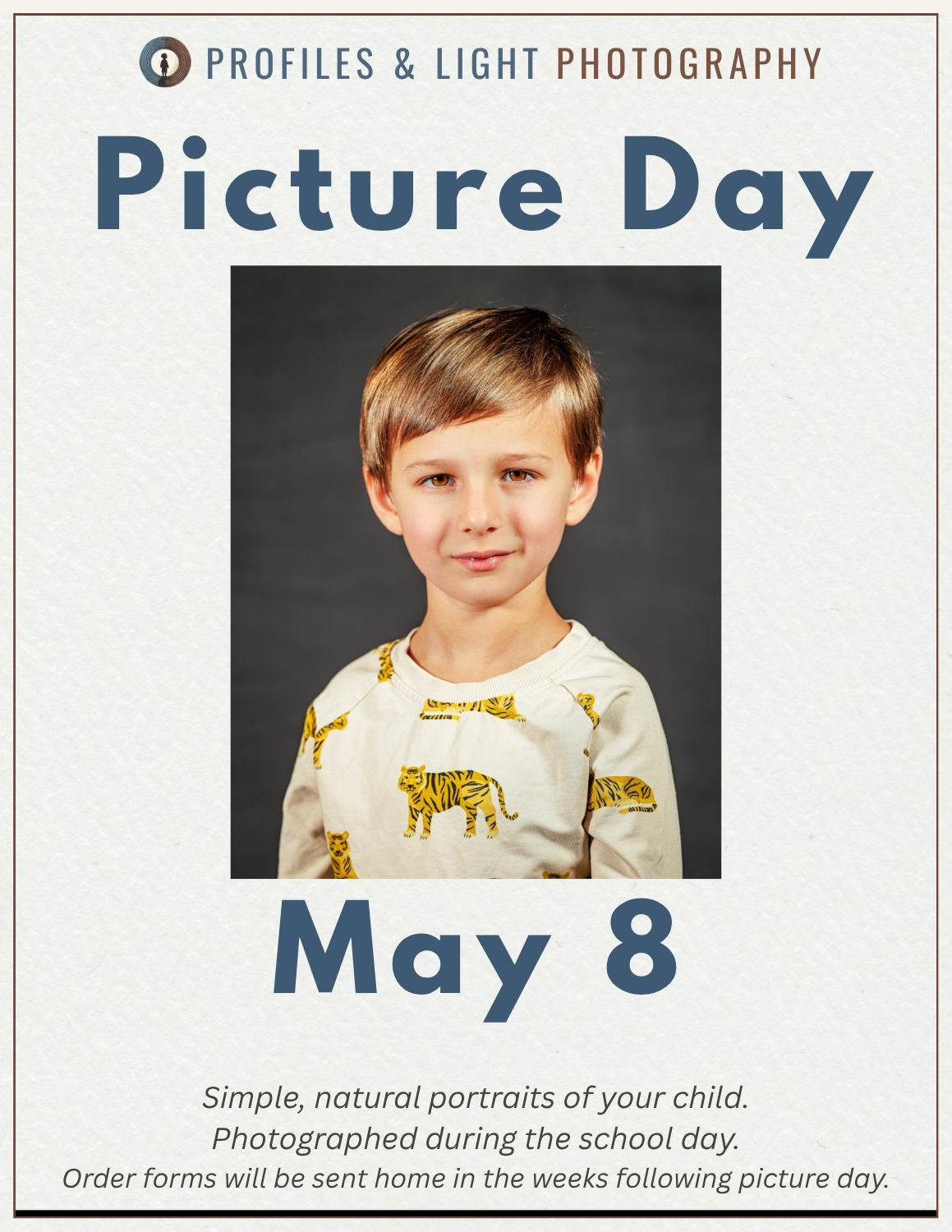 Sample picture day announcement card